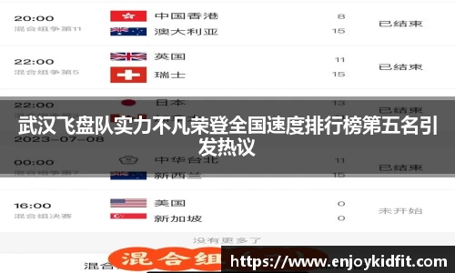 武汉飞盘队实力不凡荣登全国速度排行榜第五名引发热议